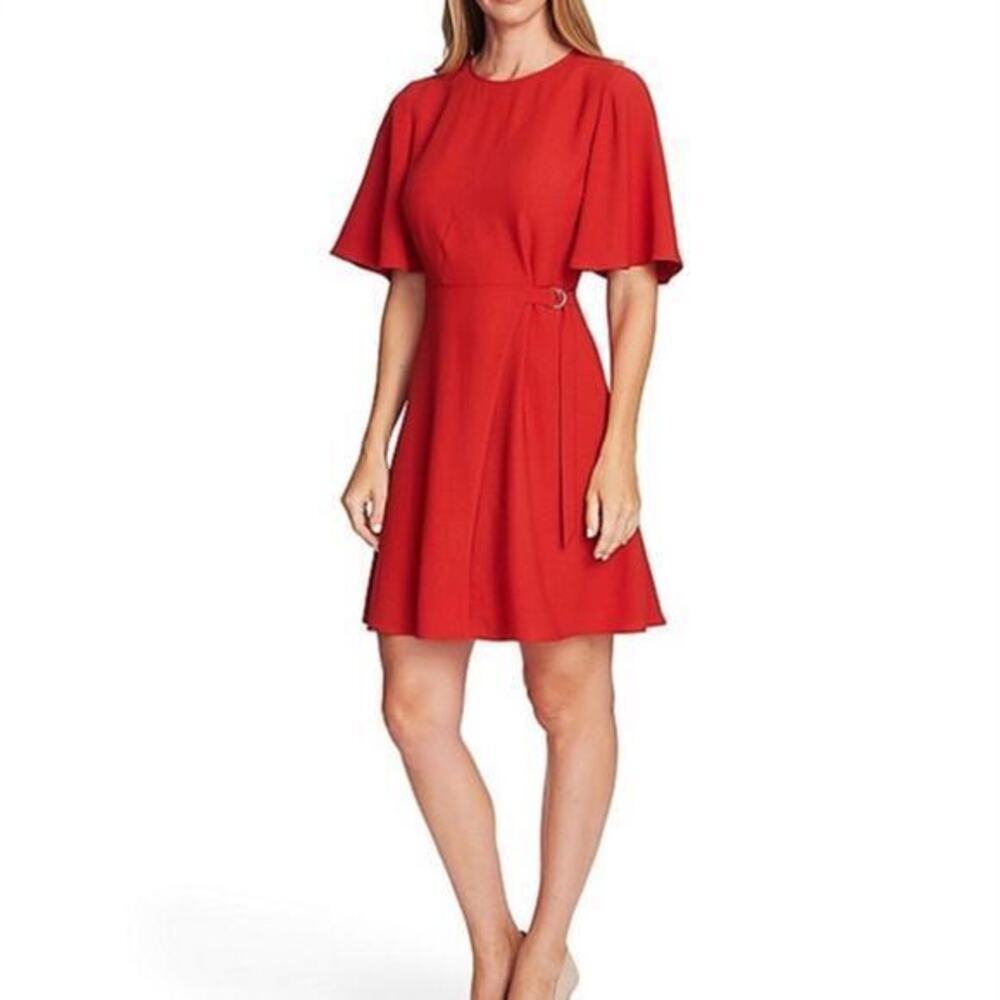 VINCE CAMUTO Flutter Sleeve Rumple A-Line Dress, 20W